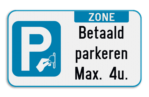 Parkeerbord Zone Betaald Parkeren Eigen Tekst Parkeerborden