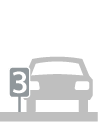 op kop van een parkeerplaats