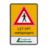 Verkeersbord J37 + uitrit bouwverkeer + logo