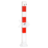 Poteau de parking rabattable - 70x70mm - rouge/blanc - avec montage au sol