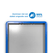 Achterzijde verkeersbord RAL7042 met blauwe rand RAL5017