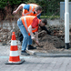 Placement d'un poteau dans la terre (temporaire) - Route publique