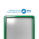 Achterzijde verkeersbord RAL7042 met groene rand RAL6024