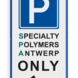 Verkeersbord parkeren bezoekers en leveranciers met pijl en logo - reflecterend