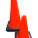 Verkeerspion 300mm oranje met verzwaarde voet van gerecycled kunststof