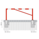Barrière tournante (SH3) 950mm - Montage dans le sol ou sur le sol avec poteau tournant et deux pied de blocage