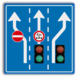 Informatiebord voorsorteren 1180x1180mm met uitsparingen voor 2 verkeerslichten