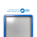 Verkeersbord vierkant met eigen tekst - blauw/wit - reflecterend