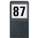 Huisnummerpaal met bord wit/zwart reflecterend - modern lettertype