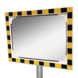 Miroir de sécurité acrylique - 600x400mm - avec cadre jaune/noir