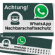 WhatsApp - Achtung Nachbarschaftsschutz Aufkleber (10 Stück)