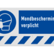 Veiligheidsbord M016 met tekst Mondbescherming verplicht