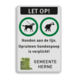 Verkeersbord hondenuitlaatplaats - reflecterend met logo