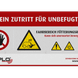 Veiligheidsbord 2:1 - Waarschuwing bewegende mechanische delen / Robot + logo / in huisstijl