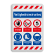 Veiligheidsbord met veiligheidsinstructies PBM en 6 pictogrammen