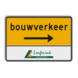 Verkeersbord route bouwverkeer + pijl - met logo