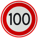 Verkeersbord RVV A01-100 - Maximum snelheid 100 km/h