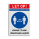 Gebodsbord 1,5 meter afstand houden verplicht