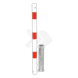 Afzetpaal Ø60-76mm rood wit - uitneembaar met grondstuk