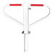 Antiparkeerbeugel - verzinkt of wit - neerklapbaar -  grondstuk - cilinderslot