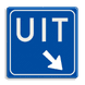 Verkeersbord uitgang + pijl - reflecterend