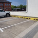 Butée de parking en caoutchouc - 1800x150x100mm - réfléchissant jaune ou blanc