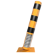 Poteau de protection flexible Ø152 avec pied, jaune/noir