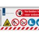 Veiligheidsbord 1540x520mm met posterframe in huisstijl