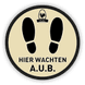 Vloersticker - Hier wachten a.u.b.