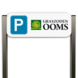 Panneau d'information sur le parking - Poteaux en aluminium brossé + design personnalisé