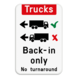 Informatiebord - Trucks drive in backwards only