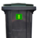 Container sticker Huisnummer Groen | Klassiek