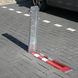 Poteau de parking rabattable en plastique - Ø100mm - rouge/blanc