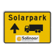 Verkeersbord route bouwverkeer + pijl - met logo