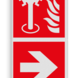 Brand bord met pictogram Ondergrondse brandkraan en pijl