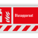 Brand bord met pictogram en tekst Blusapparaat