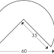 Hoekbescherming PU-schuim reflecterend Ø60mm type A+ - zelfklevend