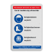 Bouwplaatsbord met PBM veiligheidsinstructies en pictogrammen