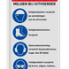 Vlak PBM Bouwplaats bord met 4 veiligheidsinstructies