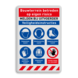 Bouwplaatsbord met PBM veiligheidsinstructies en 6 pictogrammen