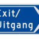 Verkeersbord uitgang / exit met pijl - reflecterend