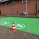 Wegmarkering oplaadpunt parkeervak groen met symbool auto/stekker - wegenverf