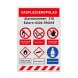 Veiligheidsbord Gasflessenopslag met diverse veiligheidspictogrammen