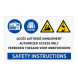 Veiligheidsbord 3 talig met 4 pictogrammen, eigen tekst en SAFETY INSTRUCTIONS