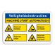 Veiligheidsbord met veiligheidsinstructie voor machinegebruik en 4 pictogrammen