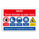 Werfbord met diverse PBM veiligheidsinstructies