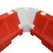 Kunststof barrier hoekstuk - rood/wit - vulbaar met water of zand