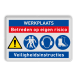 Veiligheidsbord voor werkplaats met 4 pictogrammen