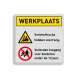 Veiligheidsbord voor werkplaats, heftrucks voorrang, kinderen verboden