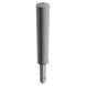 Rampaal Ø193mm staal verzinkt - wit/rood - 1000mm - verwijderbaar met grondstuk